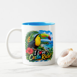 Ik hou van Costa Rica Geelkeeltoekan Tweekleurige Koffiemok