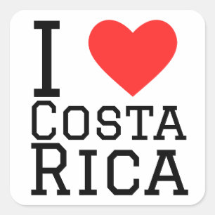 Ik hou van Costa Rica Vierkante Sticker