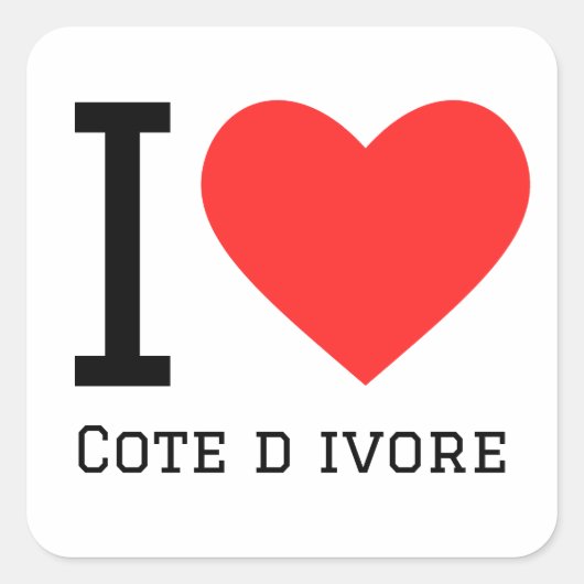 Ik hou van cote divor vierkante sticker (Voorkant)