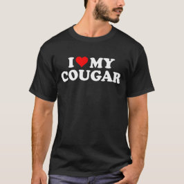 Ik hou van Cougars Funny Cougar Valentijnsdag 3BK1 T-shirt