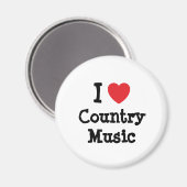 Ik hou van Country Music hart op maat gepersonalis Magneet (Voorkant / Achterkant)