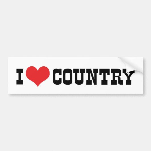 Ik hou van country-muziek bumpersticker (Voorkant)
