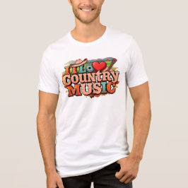 Ik hou van countrymuziek - Retro Western Style Des Tri-Blend Shirt