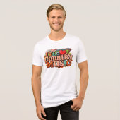Ik hou van countrymuziek - Retro Western Style Des Tri-Blend Shirt (Voorkant volledig)