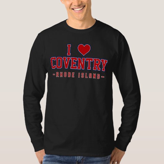 Ik hou van Coventry Rhode Island T-shirt (Voorkant)