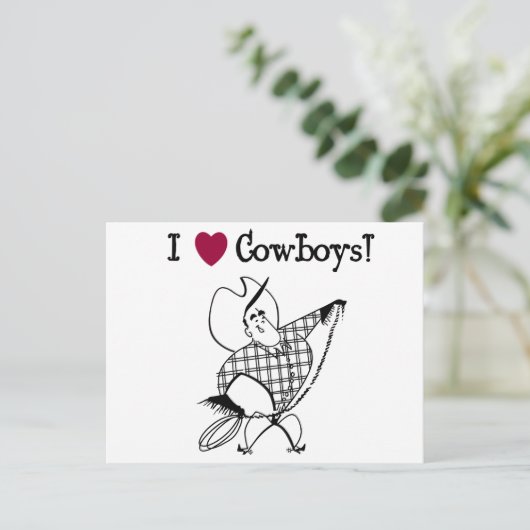 Ik hou van Cowboys Briefkaart (Staand voorkant)