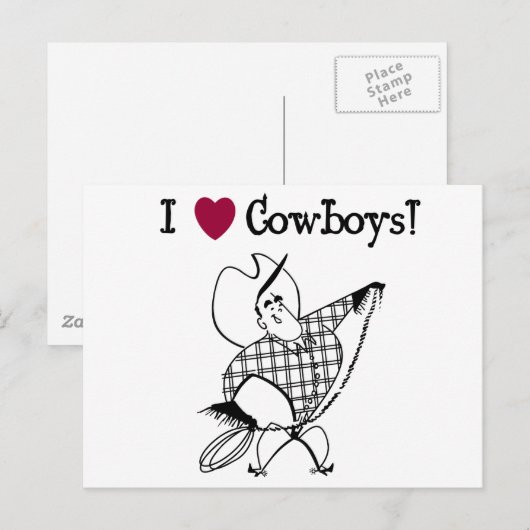 Ik hou van Cowboys Briefkaart (Voorkant / Achterkant)