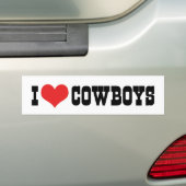 Ik hou van Cowboys Bumpersticker (Op auto)