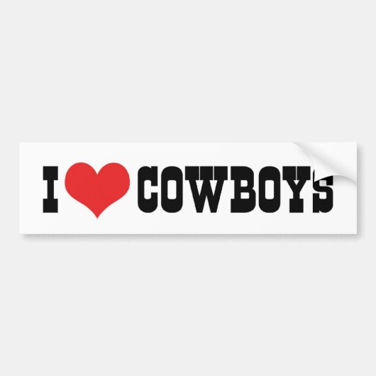 Ik hou van Cowboys Bumpersticker (Voorkant)