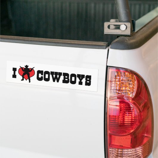 Ik hou van Cowboys Bumpersticker (Op Truck)