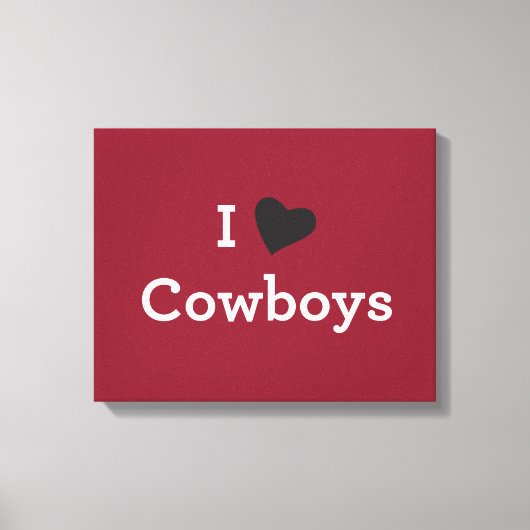 Ik hou van Cowboys Canvas Afdruk (Voorkant)