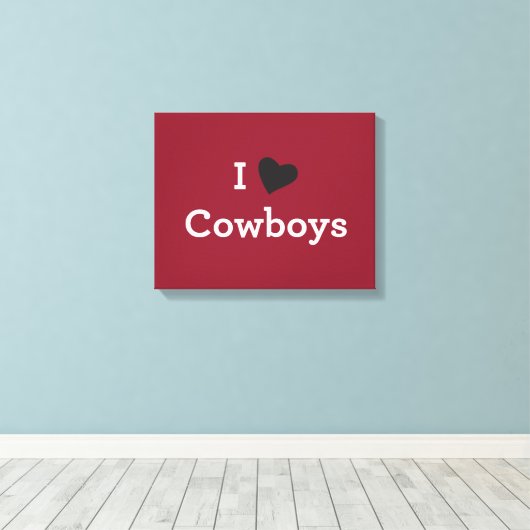 Ik hou van Cowboys Canvas Afdruk (Insitu (Houten vloer))