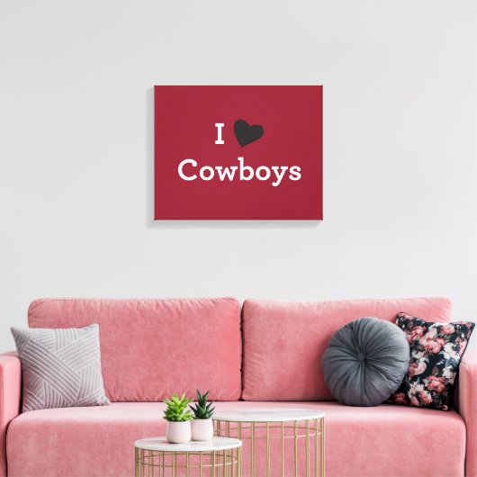 Ik hou van Cowboys Canvas Afdruk (Insitu (Woonkamer))