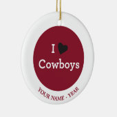 Ik hou van Cowboys Keramisch Ornament (Rechts)