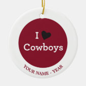 Ik hou van Cowboys Keramisch Ornament (Voorkant)