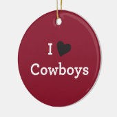 Ik hou van Cowboys Keramisch Ornament (Links)