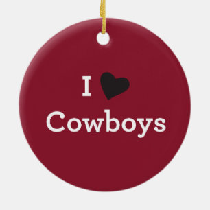 Ik hou van Cowboys Keramisch Ornament