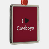 Ik hou van Cowboys Metalen Ornament (Rechts)