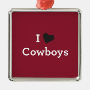 Ik hou van Cowboys Metalen Ornament