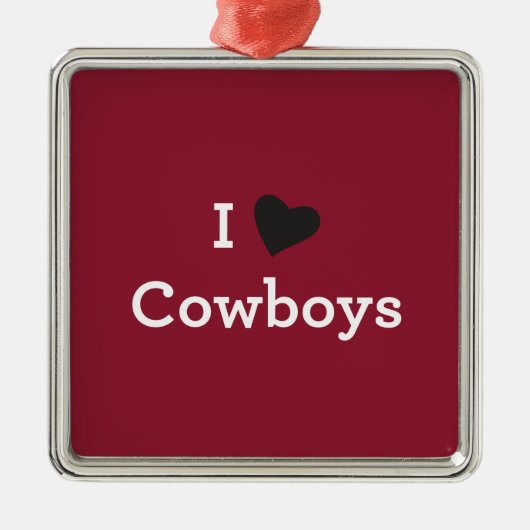Ik hou van Cowboys Metalen Ornament (Voorkant)