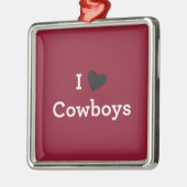 Ik hou van Cowboys Metalen Ornament (Links)