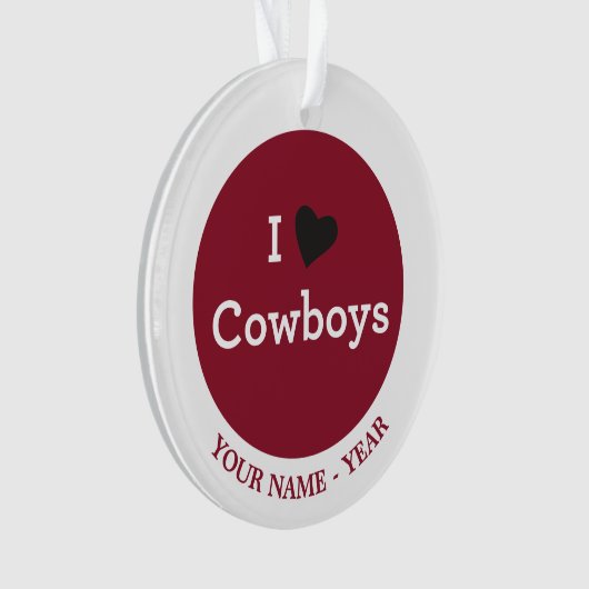 Ik hou van Cowboys Ornament (voorkant)