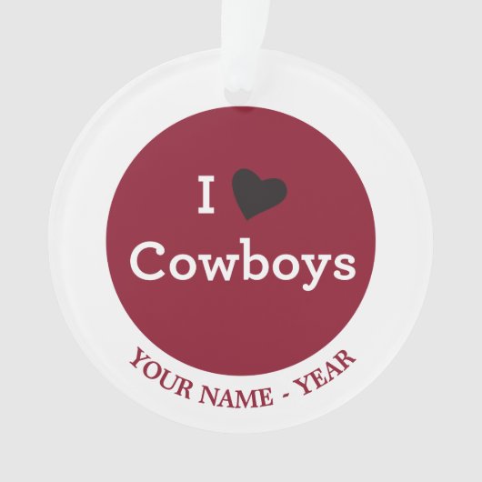 Ik hou van Cowboys Ornament (voorkant)