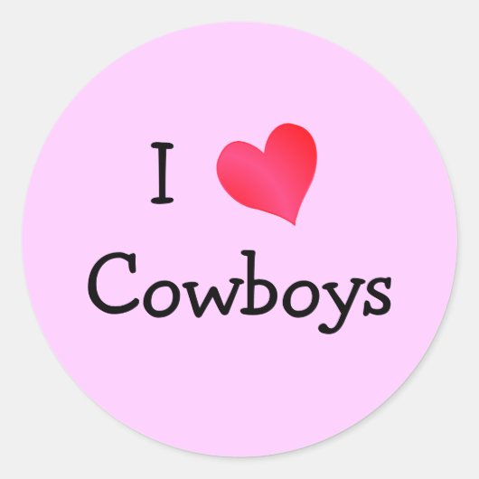 Ik hou van Cowboys Ronde Sticker (Voorkant)