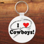 Ik hou van Cowboys T-shirts en cadeautjes. Sleutelhanger (Voorkant)