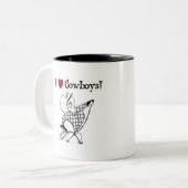 Ik hou van Cowboys Tweekleurige Koffiemok (Voorkant links)