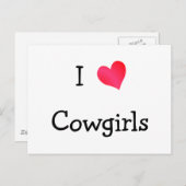 Ik hou van cowgirls briefkaart (Voorkant / Achterkant)