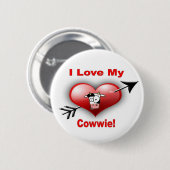 ik hou van cowwie ronde button 5,7 cm (Voorkant /achterkant)