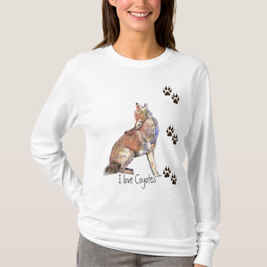 Ik hou van Coyotes Tracks Animal Shirt (Voorkant)