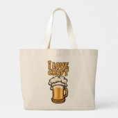 Ik hou van Craft Beer Grote Tote Bag (Achterkant)