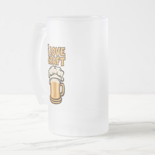 Ik hou van Craft Beer Matglas Bierpul (Voorkant links)