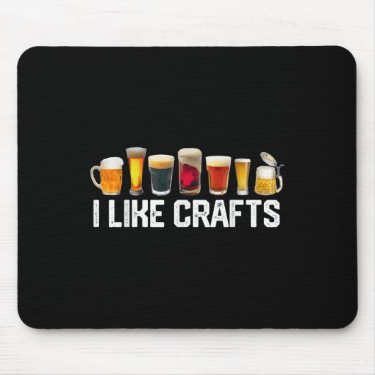 Ik hou van Crafts Craft Beer Microbrew Hops Funny Muismat (Voorkant)