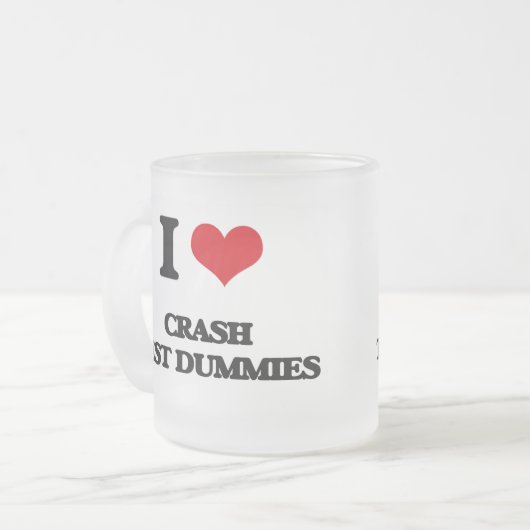 Ik hou van Crash Test Dummies Matglas Koffiemok (Voorkant links)