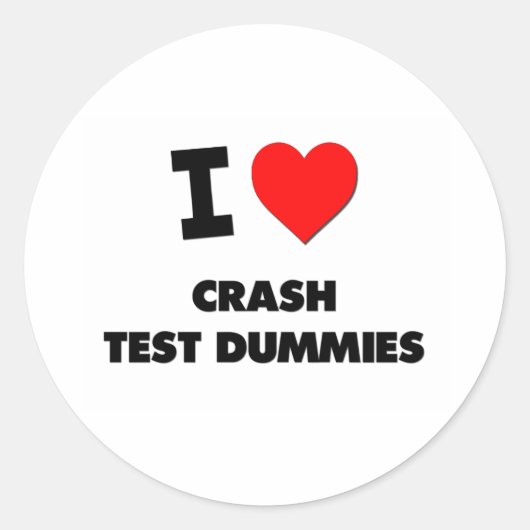 Ik hou van Crash Test Dummies Ronde Sticker (Voorkant)