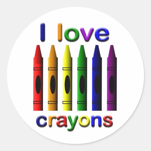 Ik hou van Crayons Sticker (Voorkant)