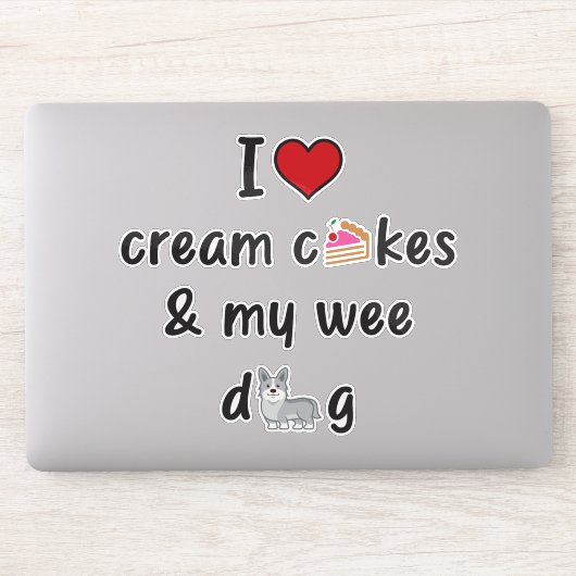 Ik hou van Cream Cakes & My Wee Dog Stickers (Computer)