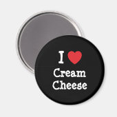 Ik hou van Cream Cheese hart T-shirt Magneet (Voorkant / Achterkant)