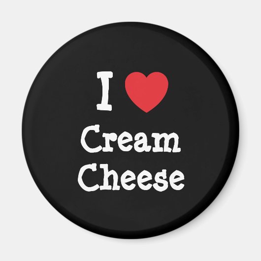 Ik hou van Cream Cheese hart T-shirt Magneet (Voorkant)