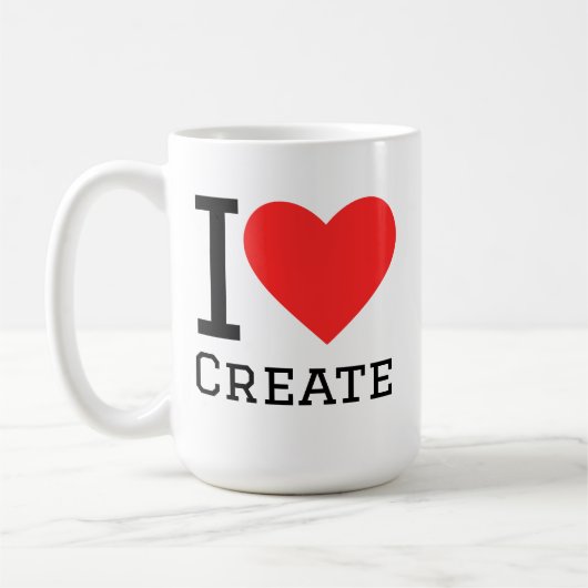 Ik hou van creëren koffiemok (Links)