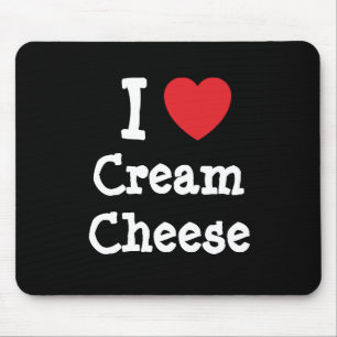 Ik hou van Crème Cheese hart T-Shirt Muismat