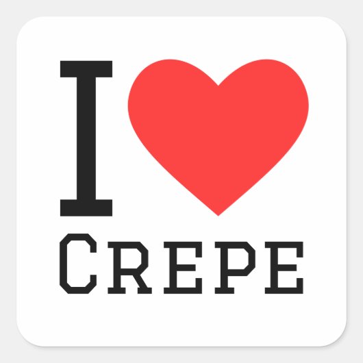Ik hou van crêpe vierkante sticker (Voorkant)