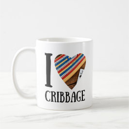 Ik hou van cribbage - hart koffiemok