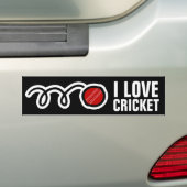 Ik hou van cricket bumper sticker voor ventilatore (Op auto)