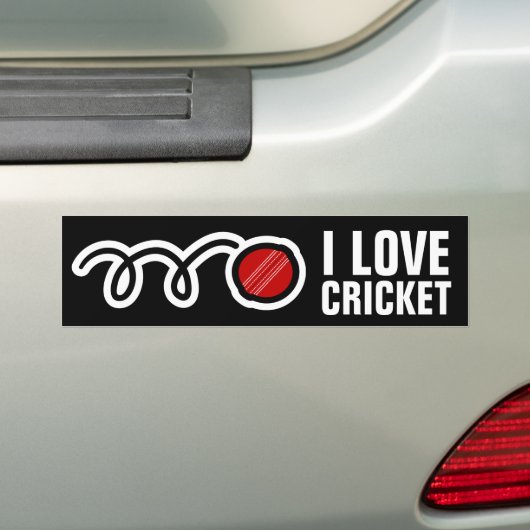 Ik hou van cricket bumper sticker voor ventilatore (Op auto)