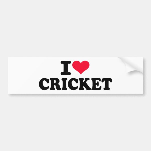 Ik hou van Cricket Bumpersticker (Voorkant)