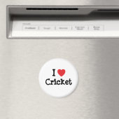 Ik hou van Cricket hart op maat gepersonaliseerd Magneet (Insitu (Vaatwasser))